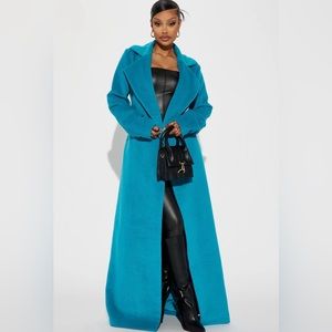 Soho chic coat - turquoise size small